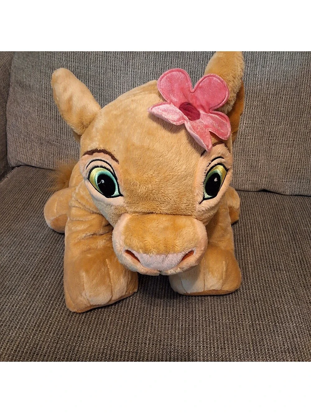Disney Store Plush Nala Lion Cub with Pink Flower